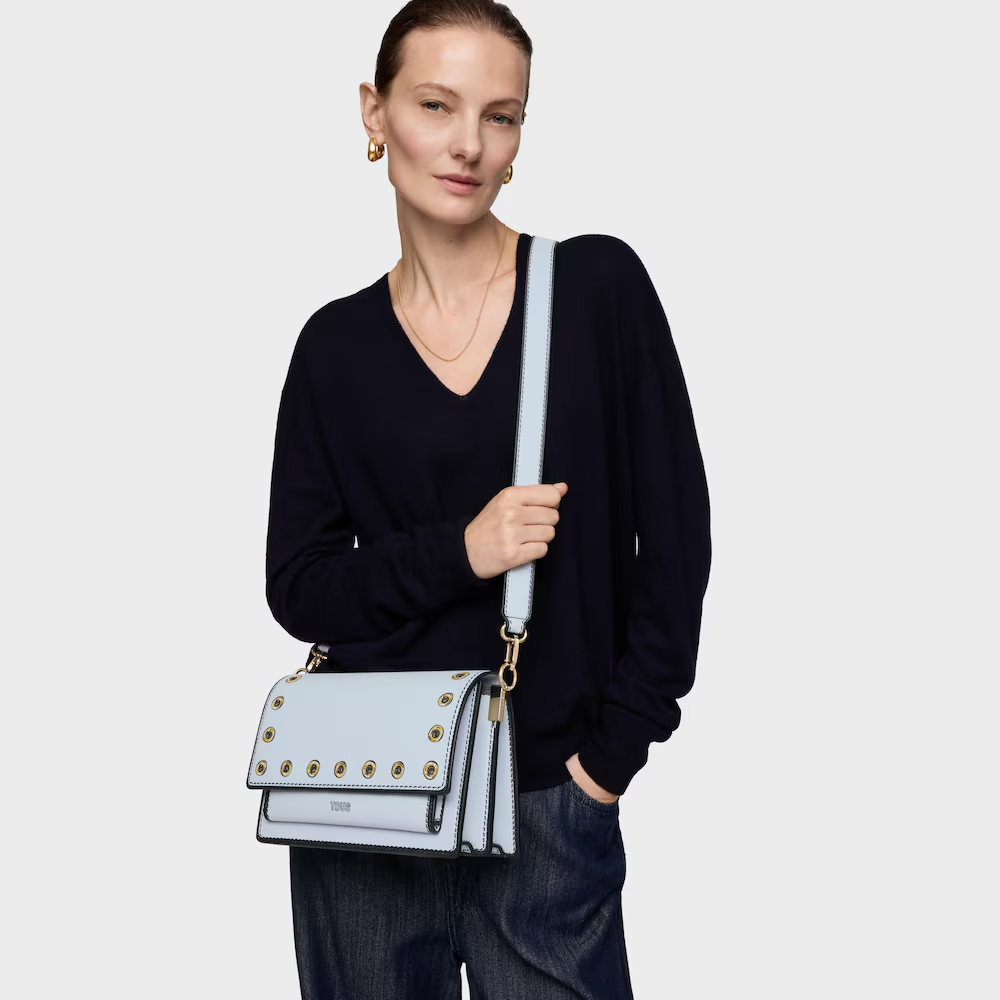 Bandolera TOUS mediana azul grisaceo Audree Trampantojo